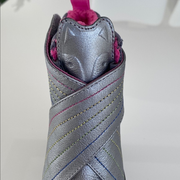 NEW Livie & Luca Fox Silver/Pink Rainbow Fleece Leather Boots girls toddler 8 - Picture 10 of 14
